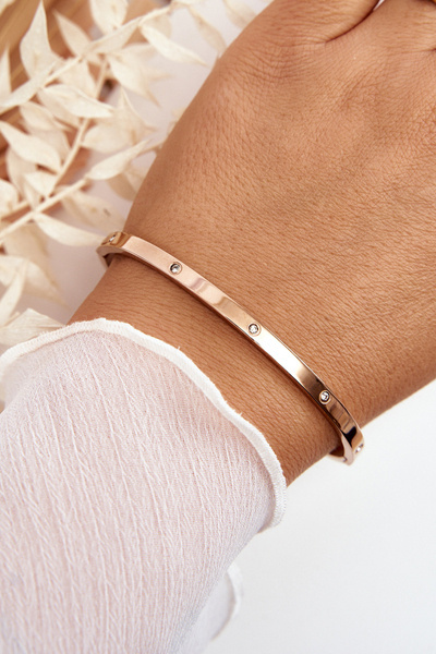 Acél karkötő Cubic Zirconia Rose Gold Laurennel