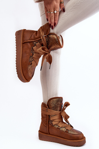 Damen Schneestiefel mit Schnürung D.Franklin DFSH370006 Braun