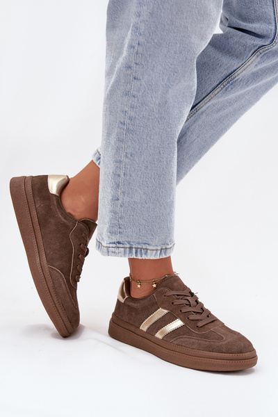 Women's Suede Sneakers on Platform Brown Sylviona
