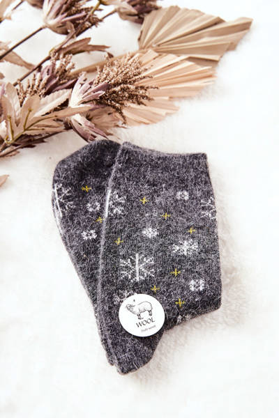 Chaussettes de Noël Flocons de Neige Gris