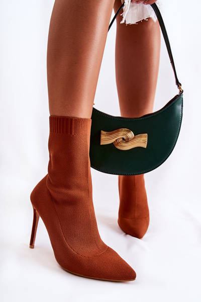 Bottes Hautes Pour Femmes Avec Chaussette Sur Talon Camel Luisell