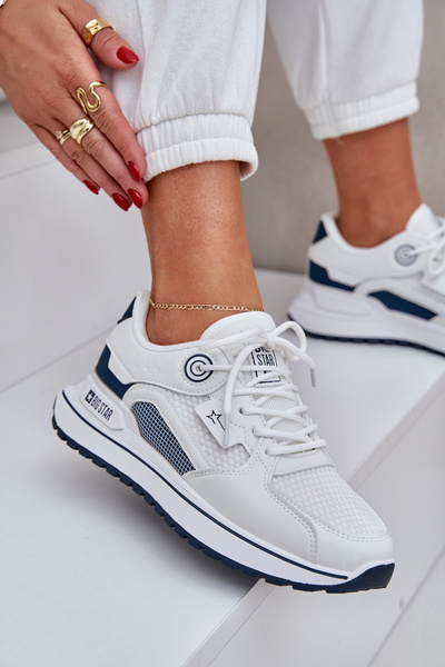 Sportcipők Sneakers Nők Big Star NN274A103 HI-POLY SYSTEM Fehér-Tengerész