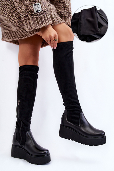 Women's Wedge Boots Laura Messi 2502 Black