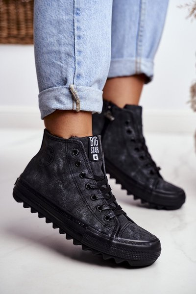 Baskets Femme Big Star High Warm Noir GG274069