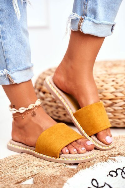 Diapozitivele pentru femei clasice Eco Eco Suede Galben privește -mă