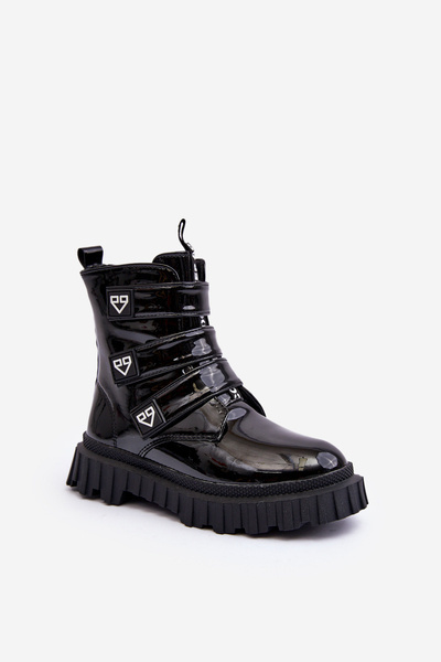 Boots Fille Doublées Laquées Noir Rilina