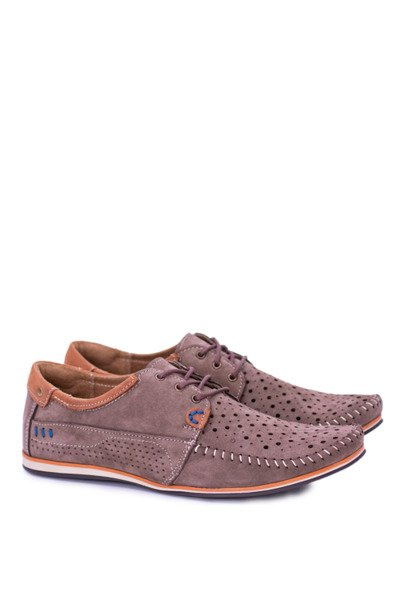 Mocassins En Cuir Tricoté Demi-Bottes Marron Mortego