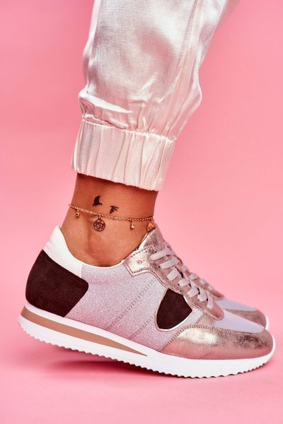 Sportliche Damen Schuhe Brokat Silber Sehr Schön