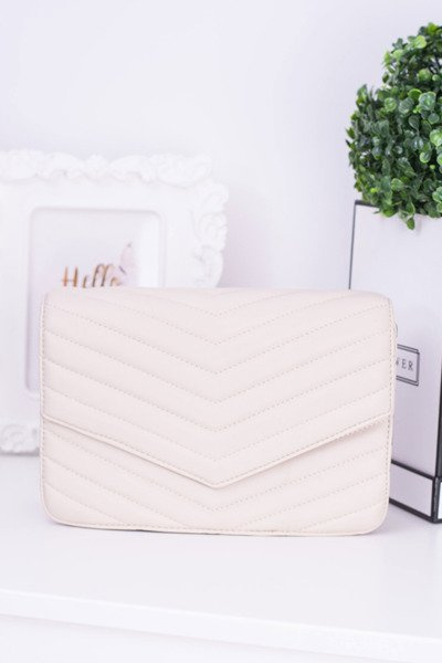 Klassische gesteppte Handtasche in Beige