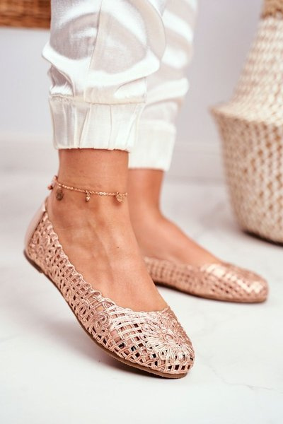 Lu Boo Ballerinas Champagne Openwork OpenWork împletit