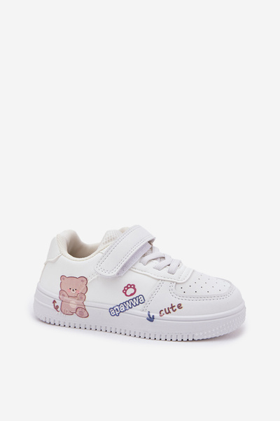 Adidași Copii Cu Velcro Și Ursuleț Albi Callexia