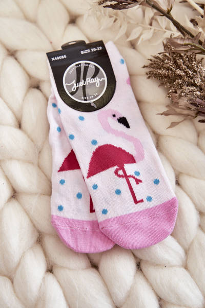 Youth socks Pattern Flamingo And Dots Pink