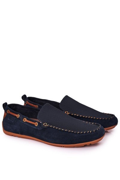 Mocassins décontractés en daim GOE HH1N4019 bleu marine