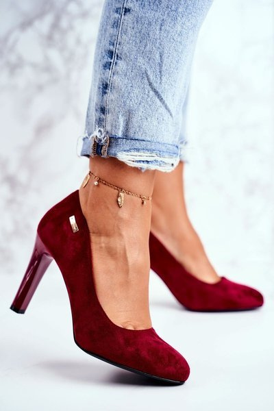 Sergio Leone Campbell Maroon Maroon Suede STILETTO Pompe stiletto
