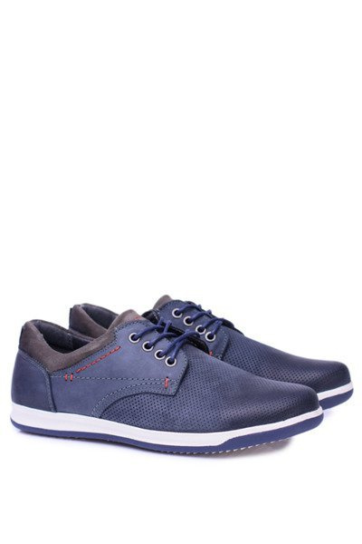 Herren dunkelblau Leder Casual Retino Schuhe