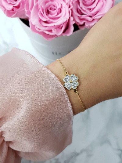 Bracelet chaîne en or trèfle pour femme Selene