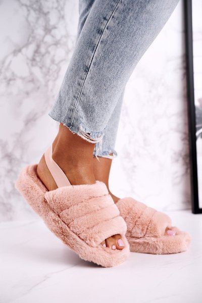 Platform Platform Damen Hausschuhe Pelz Orange Snowflake