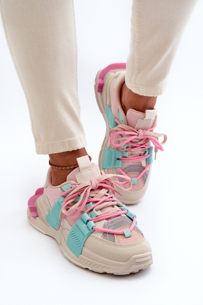 Damenmoderne Sportliche Schnürschuhe in Pink-Mint Chillout!