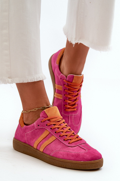 Zazoo N1068 Low Baskets En Daim Femme Fuchsia