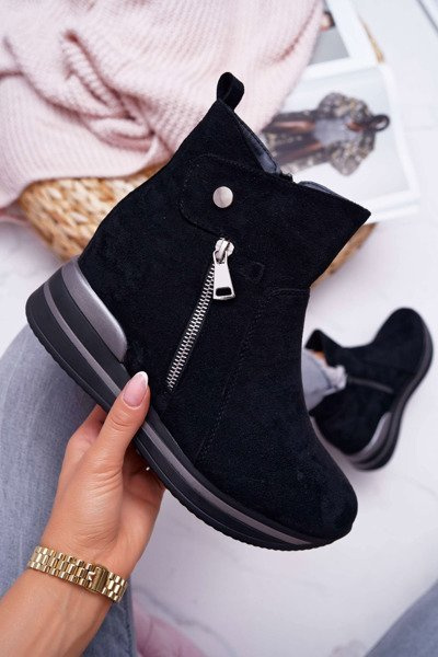 Női Hidden Anchor Boots Black Crazyness