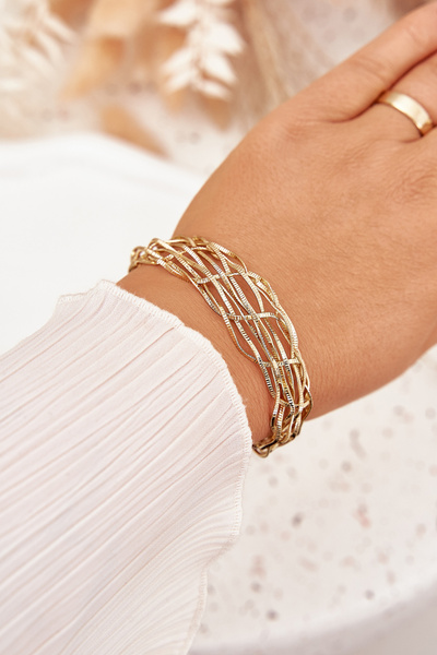 Stiff bracelet made of surgical steel gold