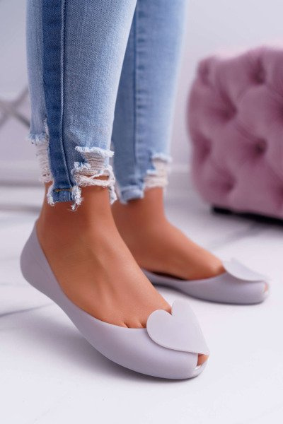 Grau Damen Meliski Ballerinas Hearts Opacify