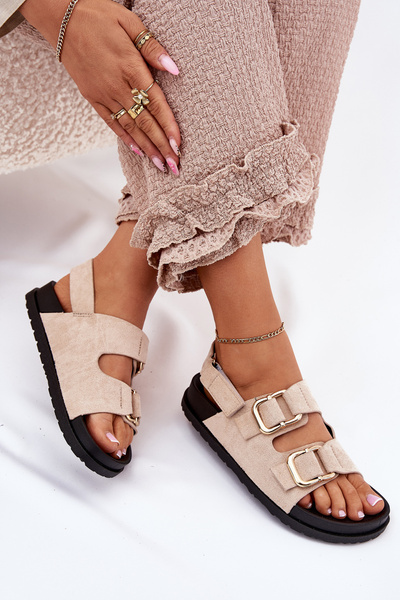 Sandales femmes avec boucles beige clair Seladith