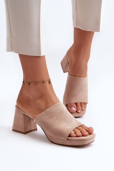 Sandales à talons hauts beiges pour femmes Bralya