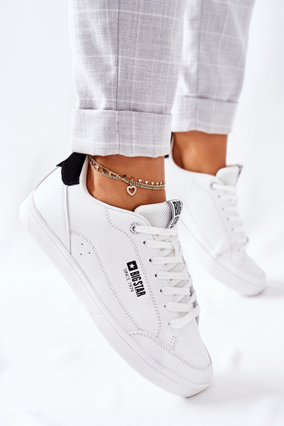 Baskets en cuir à mémoire de forme pour femmes BIG STAR II274319 blanc
