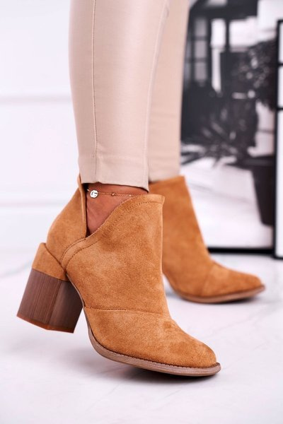 Bottines pour femmes à talons hauts bordés de chameau Meliori