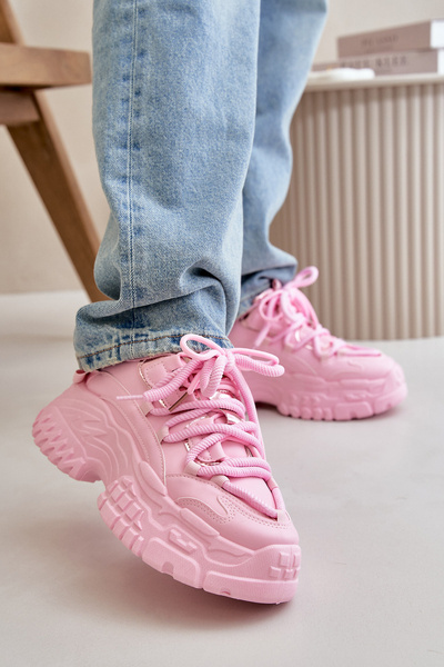 Baskets pour femmes à semelle épaisse rose Nevela