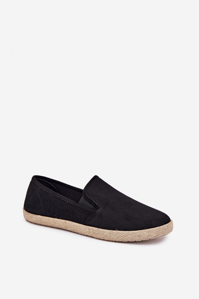 Espadrilles Vyrų Bėgimo Bateliai Iš Eko Suede Juodi Lunaria