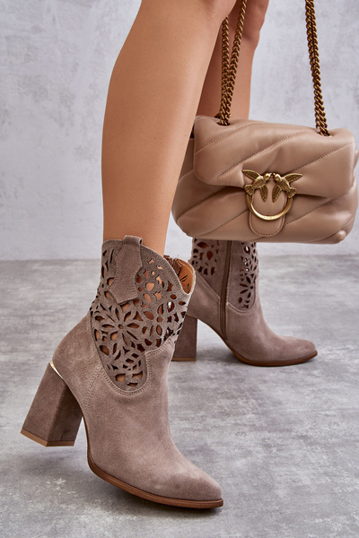 Bottes Ajourées En Daim Lewski Shoes 3264 Marron vif