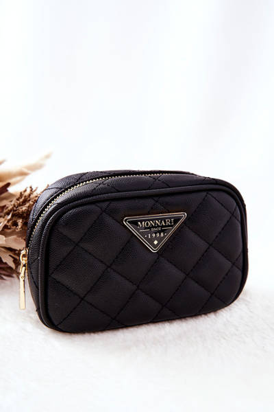 Kleine gesteppte Kosmetiktasche Monnari CSM0050-020 Schwarz