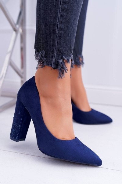 Navy Blue Suede Razor pumpák
