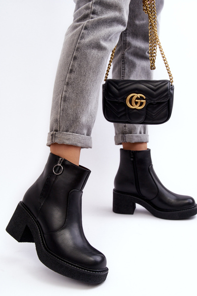 Bottes zippées pour femmes noires Romella