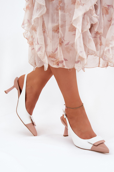 Elegante High Heels Mit Dekoration Eko Leder Weiß Ottoles