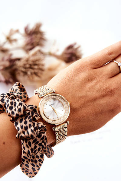 Damen-Armbanduhr mit Zirkonia ERNEST Gold