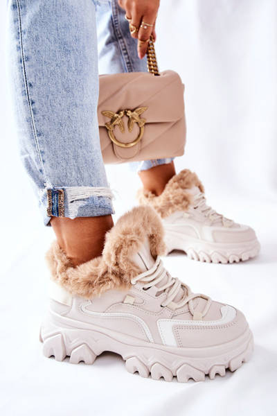 Light Beige Limerick Isolierte Trapper für Frauen