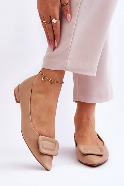 Ballerines Classiques Avec Décoration Beige Rivea
