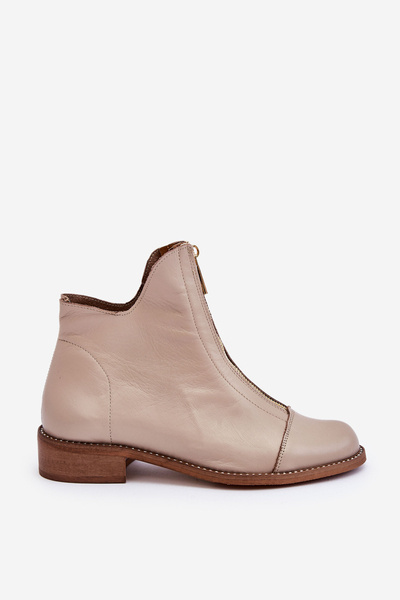Cizme cu fermoar din piele Nicole 2785/008 bej