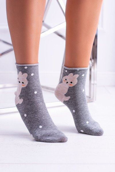 Chaussettes Femme Gris avec Lapin