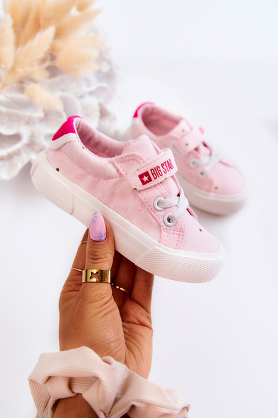 Children's Low Sneakers With Velcro BIG STAR JJ374103 Pink