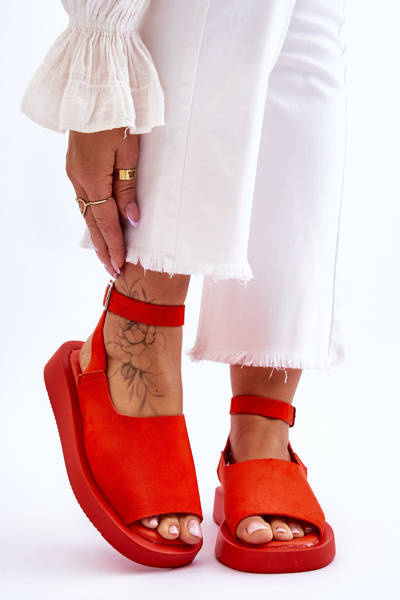 Sandales confortables pour femmes sur la plateforme Orange foncé Rubie