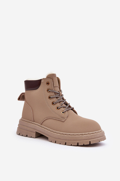 Damen gefütterte Gefütterte Trapper Dunkelbeige Fenan