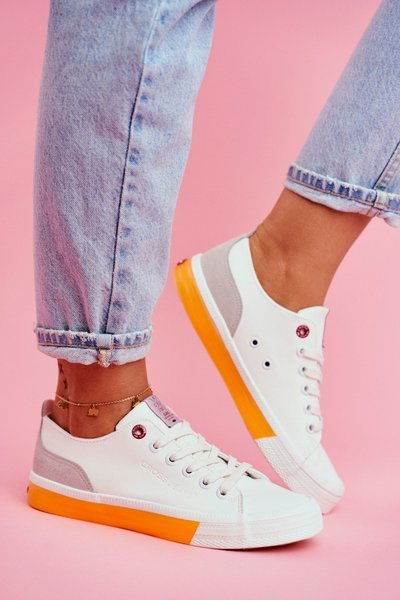 Baskets Femme Cross Jeans Blanc Orange FF2R4043C
