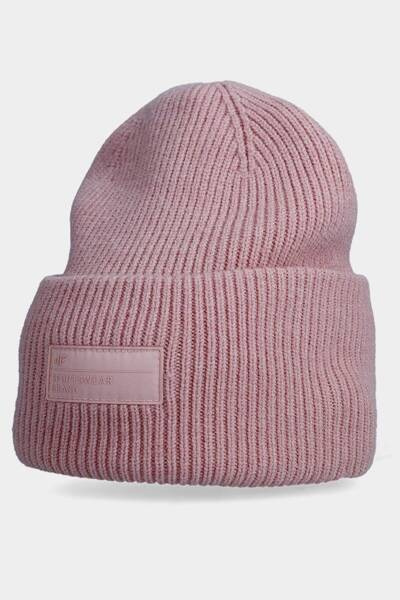 Women's Winter Hat with 4F Logo 4FAW23ACAPF295-53S Pink