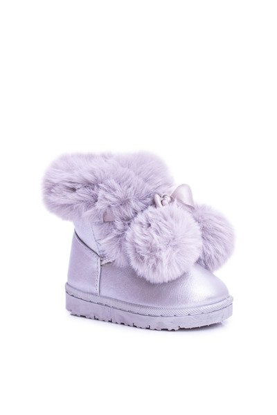 Grey Warmed Children's Youth Snow Boots Roofy