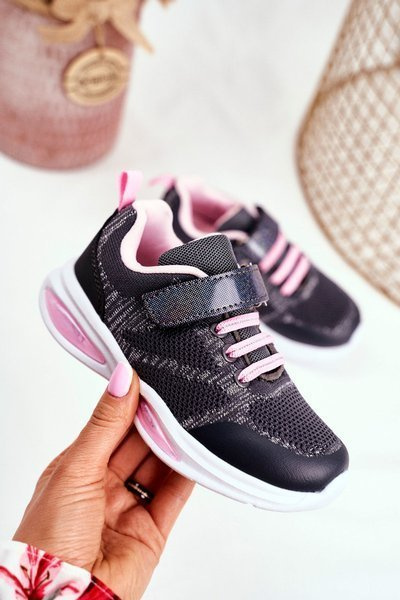 Children's Sports Shoes Glowing With Velcro Grey Simple Way