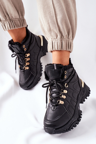Women's Padded Trappers Schwarz Hareshaw